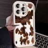 Custodia per Telefono con Fantasia Pelle di Mucca Marrone Vintage per iPhone 16 Pro Max 15 14 13 12 11 16E 7 8 Plus X XS XR Cover Morbida Antiurto Opaca