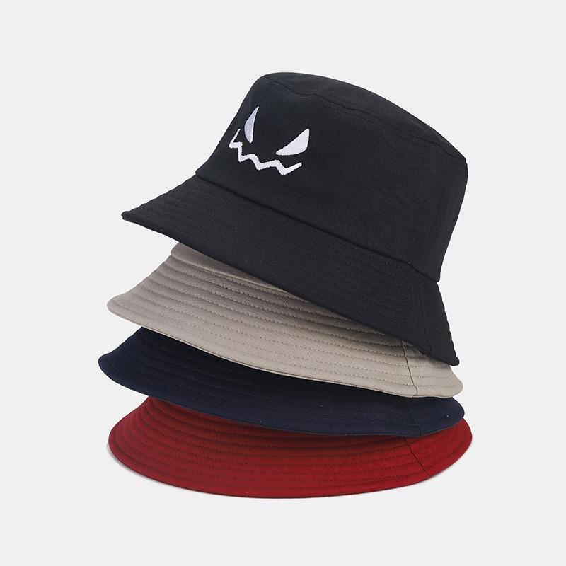 Halloween/Halloween decorative hat New grimace pumpkin embroidered bucket hat