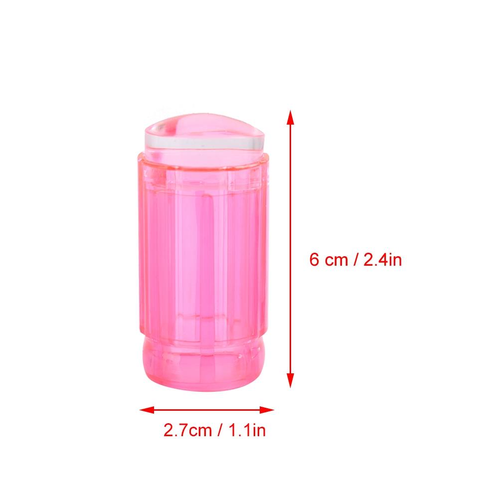 Transparent Silicone Nail Polish Head Stamper Scraper Nail Art Tool (Transparent White)