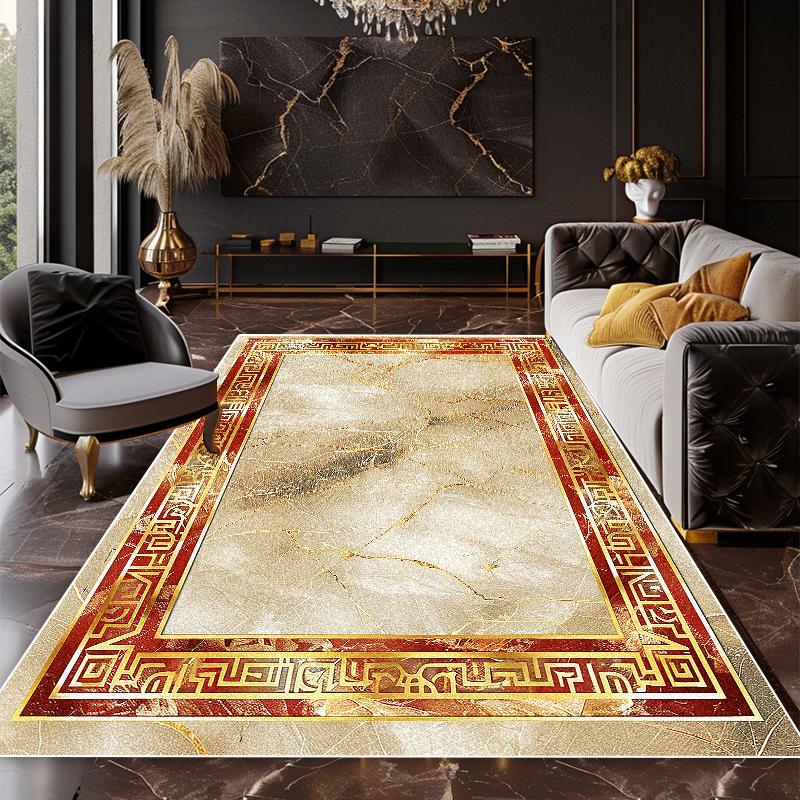 Marbled Luxury Black Gold Carpet Soft Children's Bedroom Living Room Sofa Area Rugs Balcony Dining Room Easy Clean Floor MATS
