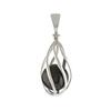 [Starborn] Pendentif Élite Naturelle en Shungite dans un Panier Spirale 8mm Sphérique Argent Sterling (argent 925)