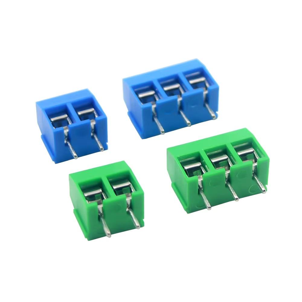 100PCS 5.0mm Pitch PCB Terminal Block 2P/3P Configuration Durable KF301 Terminal Plastic Screw Type Straight Pin Connector