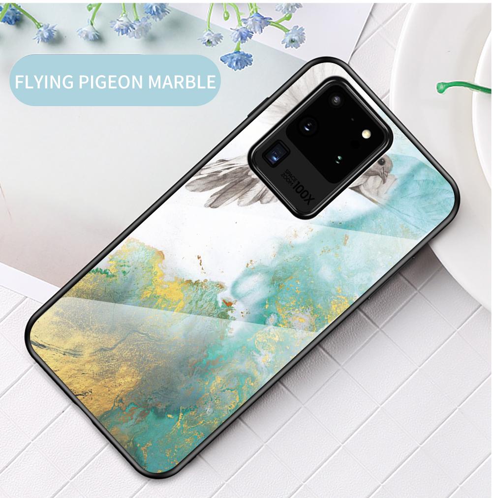 Casing For Samsung Galaxy Note 8 9 10 20 S8 S9 S20 Plus Lite S20 Ultra S10 Plus Lite S10e Case Marbled Tempered Glass Case Back Cover