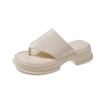 Summer New Thick-soled Toe Cool Slippers Women's Outer Wear Color Heightened Flip-flops Muffin Bottom Casual Sandals
