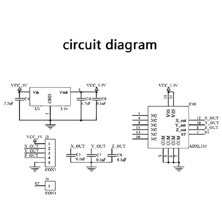 3Pcs GY‑61 ADXL335 3‑5V Triaxial Accelerometer Tilt Angle Module Accelerometer Angle Sensors Module Tilt Angle Module