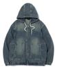 Annoyed Brushed Denim Zip-Up Hoodie Lq1Ju013_Dark Indigo