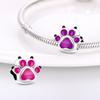 Charm Plata Purple Paw Print Bead Fits Genuine Bracelet Charm For Women Jewellery DoItYourself Crafting Gift Beautiful Exquisite