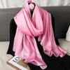 Luxury Brand Summer Solid Pure Silk Scarf Women Long Large Size Soft Wrap and Shawls Bandana Beach Hijab Head Female Foulard