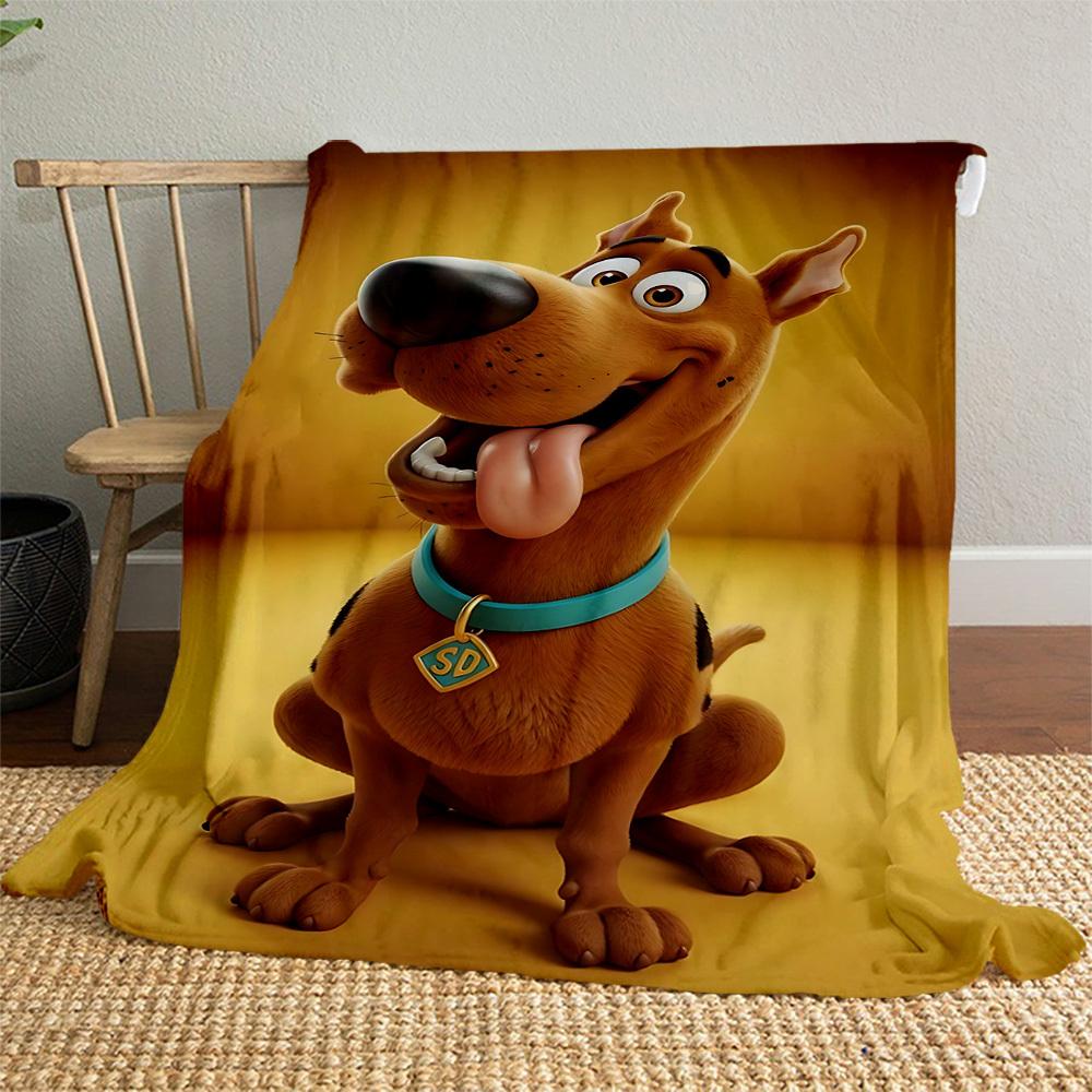 1pc Scooby Doo Outdoor Blanket - Throw Blanket, Soft , Flannel Blankets, Living Room, Travel, Camping C1209081