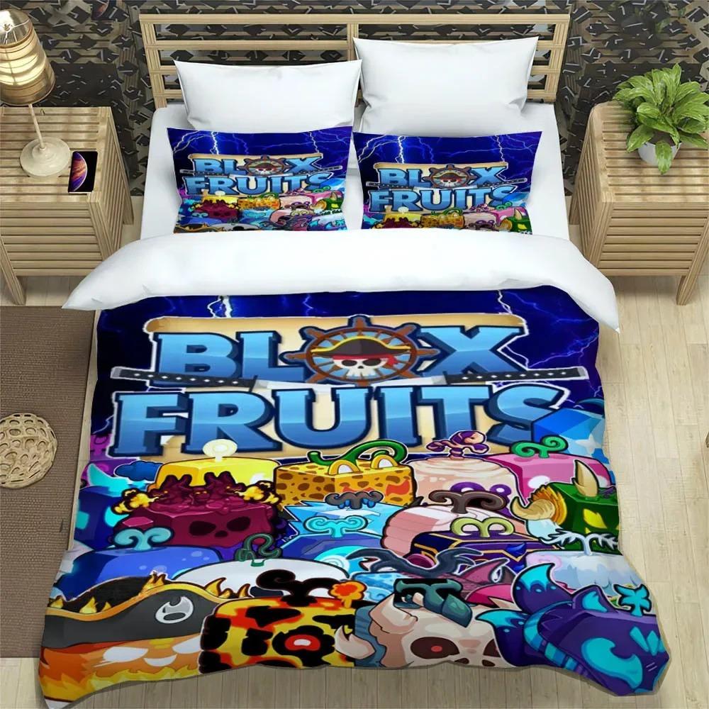 3D Game B-blox Fruits Bedding Sets Exquisite Bed Supplies Set Duvet Cover Bed Comforter Set Bedding Set Luxury Birthday Gift