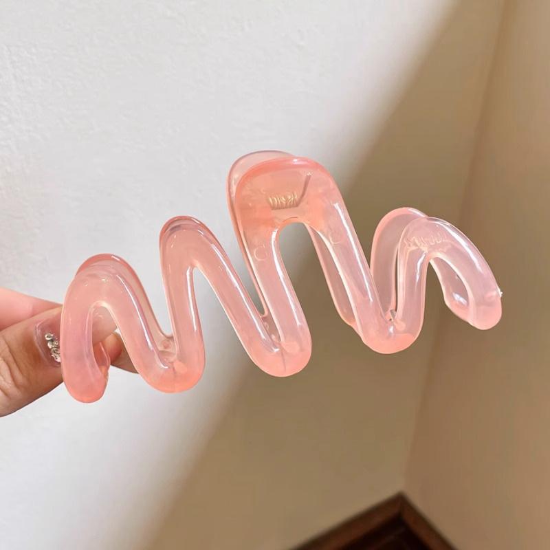 New Colorful Jelly Wave Hair Claw Hairpin Women Girls Fashion Design Korean Sweet Simple Irregular Hair Clip Headwear
