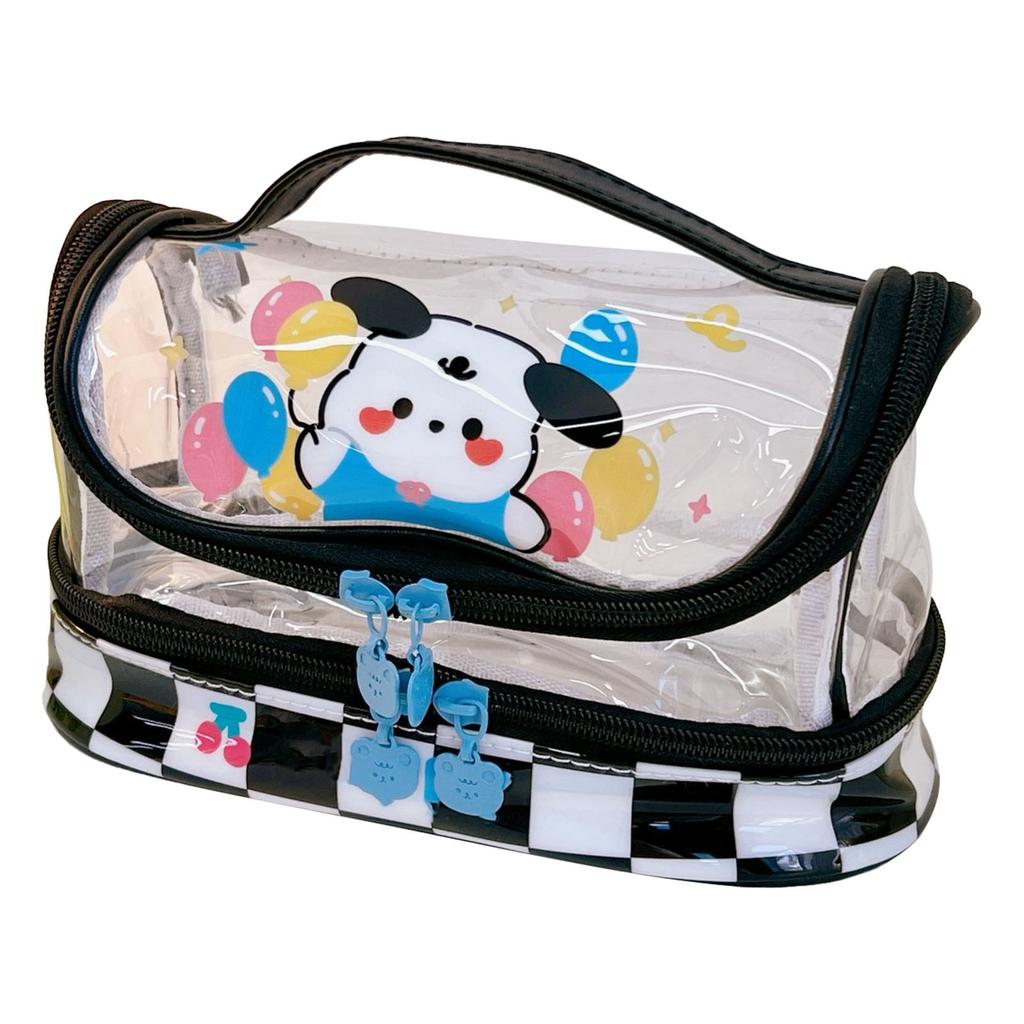 Pencil Bag Cartoon Style Large Capacity Plastic  Clear PVC Portable Large Pencil Case for Stud