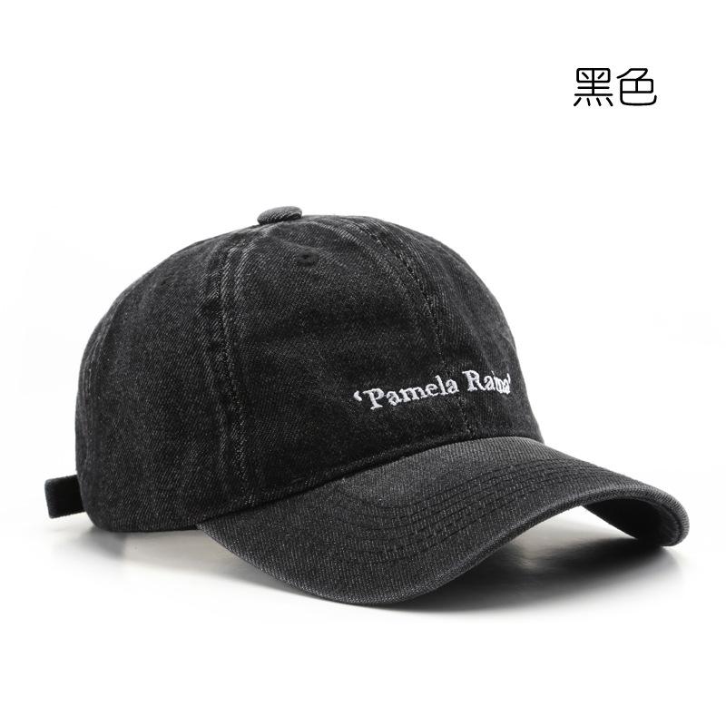 

Модная выстиранная джинсовая кепка однотонного цвета, уличная мода, повседневная бейсболка чёрный