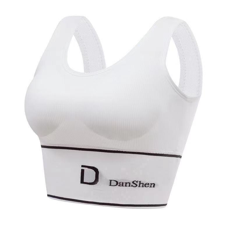 

U-образный бесшовный спортивный жилет больших размеров для женщин - без стального кольца, красивый дизайн спины One Size (80-135 jin) белый