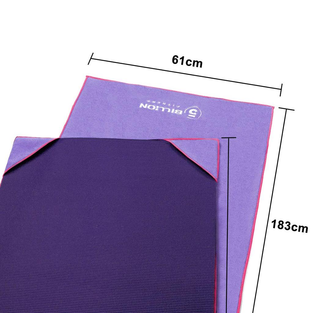 5BILLION Yoga Towel Fiber Hot Yoga Super Quick Drying Free Carry Bag Anti-Slip Ultra-Fine - 18361cm Towel, Absorbent, Washable, - (PURPLE)