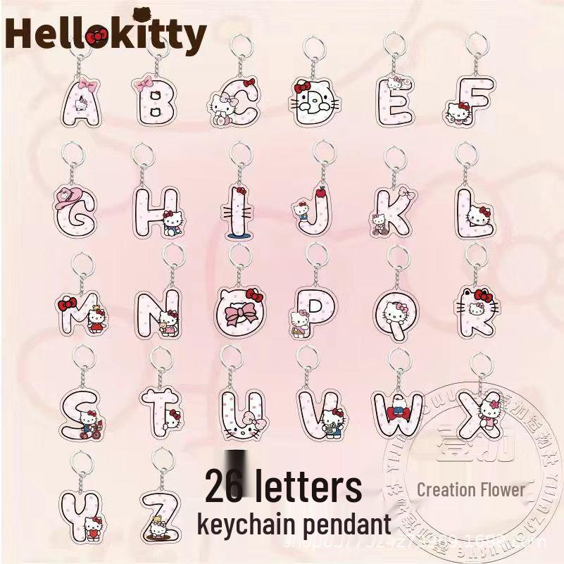

Cartoon Cat Acrylic Keychain Pendant - Cute Kitty Student Gift KT Cat Pendant-S