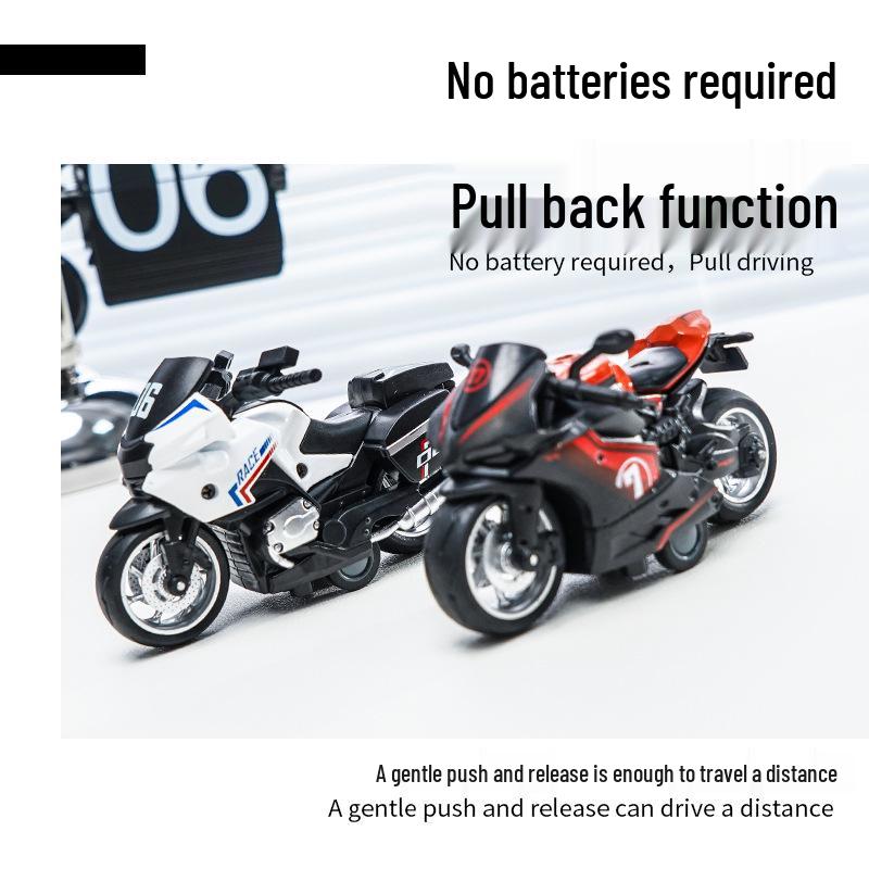 1:16 Alloy Pull-Back Motorcycle Toy - Durable, Drop-Resistant Gift for Kids
