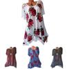 Damenmode Oversize Spitzen-Patchwork-Bluse mit elegantem Blumendruck Kurzararm