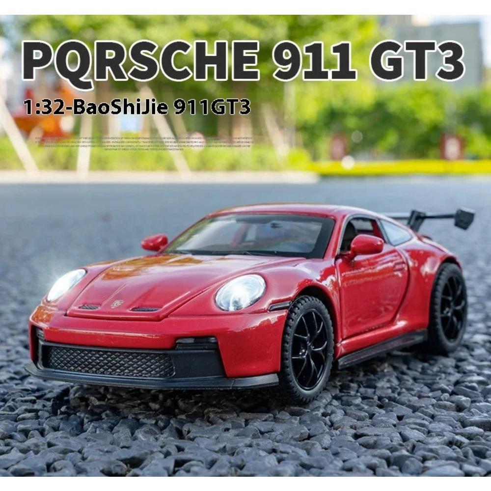 1/32 Porsche 911 GT3 RS Alloy Diecast Racing Car Model Collection of Hobby Decorative Fine Ornaments Sound Light Toy Gift for Friends