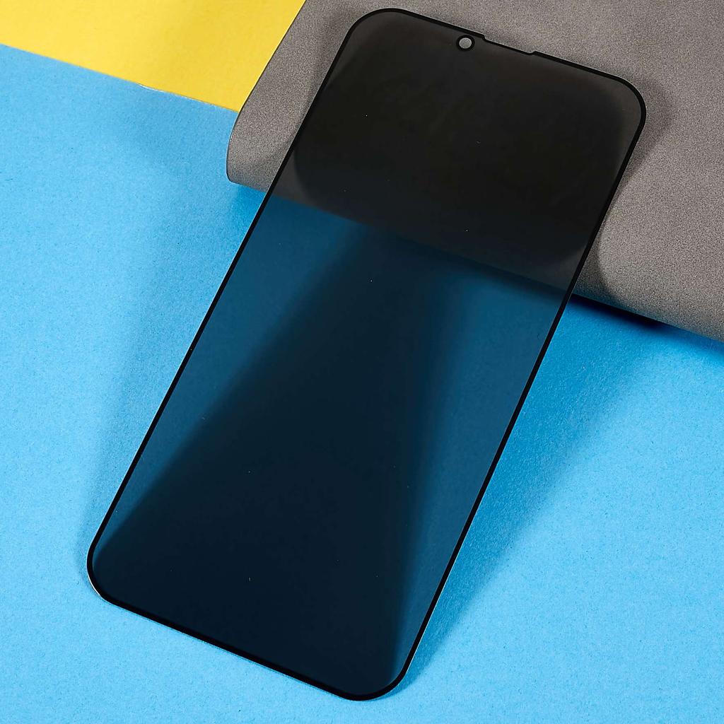 For iPhone 14 6.1 Inch Wear-resistant Full Screen Coverage Anti-spy Silk Printing Tempered Glass Screen Guard Film (Side Glue)