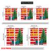 2pcs,2D plane printing Curtain Popular Xmas Tree_ Red & White Stripes_ Golden Dots & Birds Versatile Polyester Fabric (without