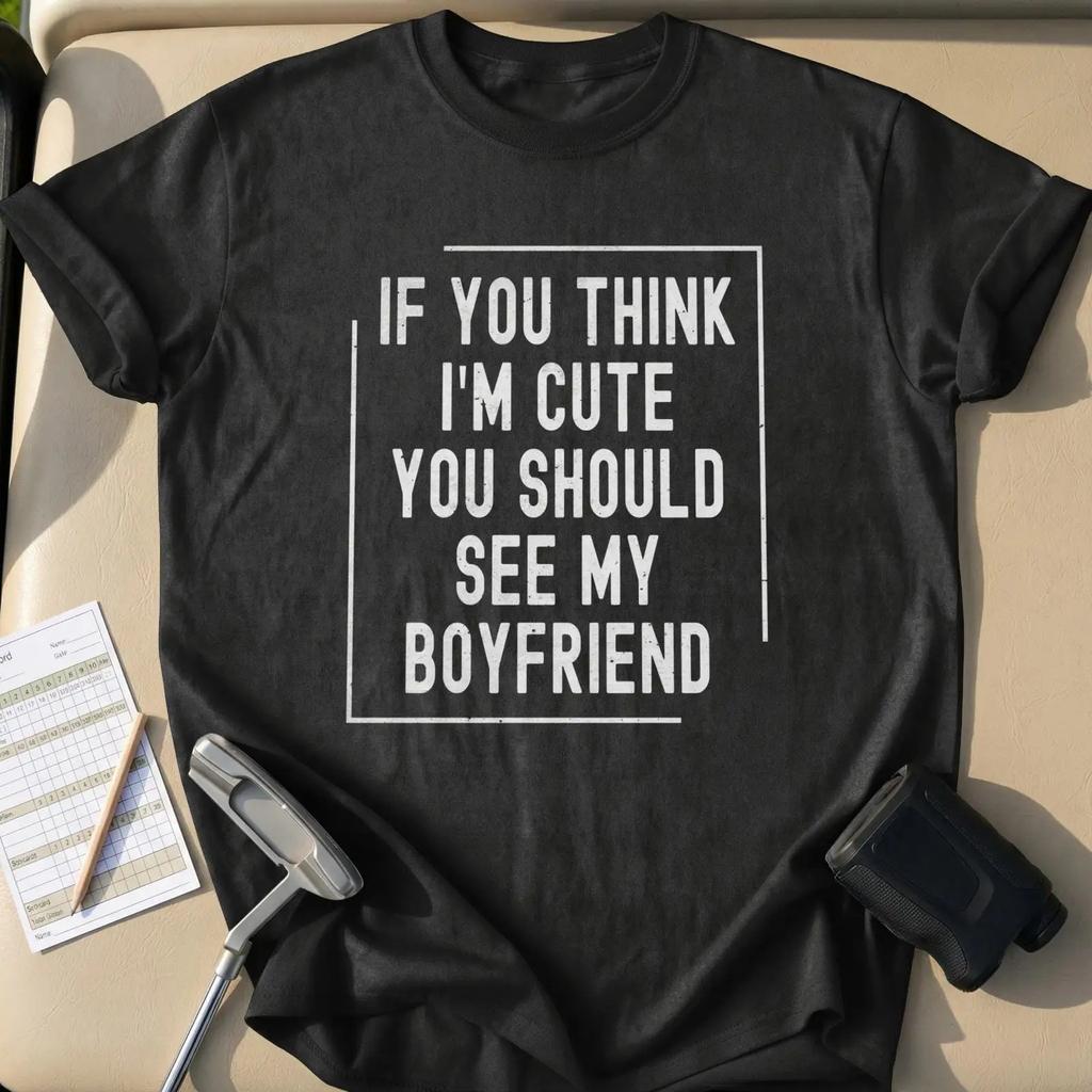 Cute Boyfriend T Shirt Funny Girlfriend Proud Partner Sarcastic Relationship Quote Top For Her Vintage Washed Slightly