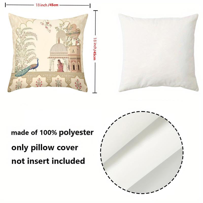 Indian Style Decorative Cushion Covers Floral Peacock Cow Polyester pillowcase, sofa decorative cushion cov Headboard Pillow
