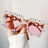 Happy Birthday Girl Sunglasses for Women and Girls, Square Cute Pink Party Glasses for Birthday Gift Accessories