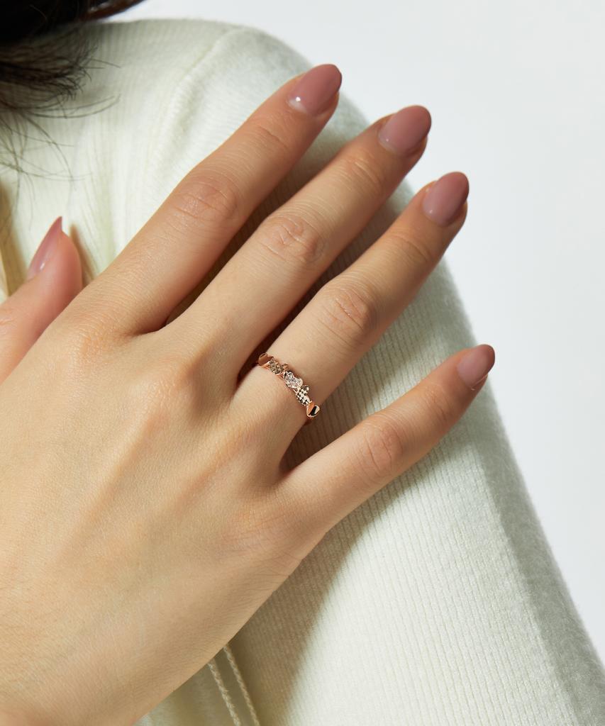 Helene Jewelry 14K 18K Brilla Heart Line Miss Ring Gold Ring
