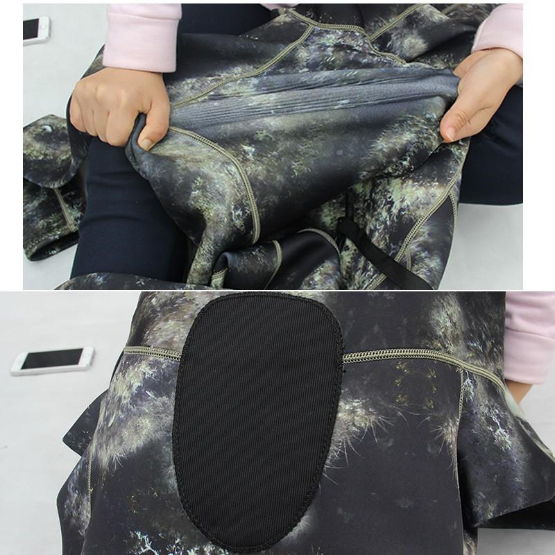 3mm Camo Neoprene Wetsuit Set Hooded Two-Piece Diving Snorkeling Cold Water Swimming Men Adult