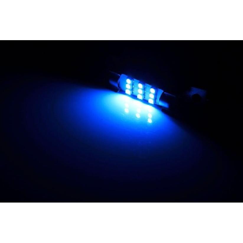 Ultra Blue 9-SMD 1.72" 42mm 578 211-2 LED Bulbs For Interior Map Dome Lights