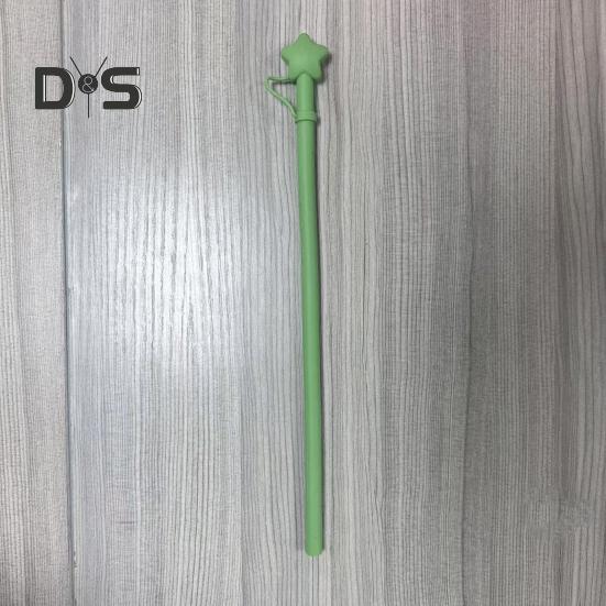 Reusable Silicone Straws with Star Cap Bite-resistant Drinking Tubes for Hot Cold Drinks BPA-Free Flexible Long Straw