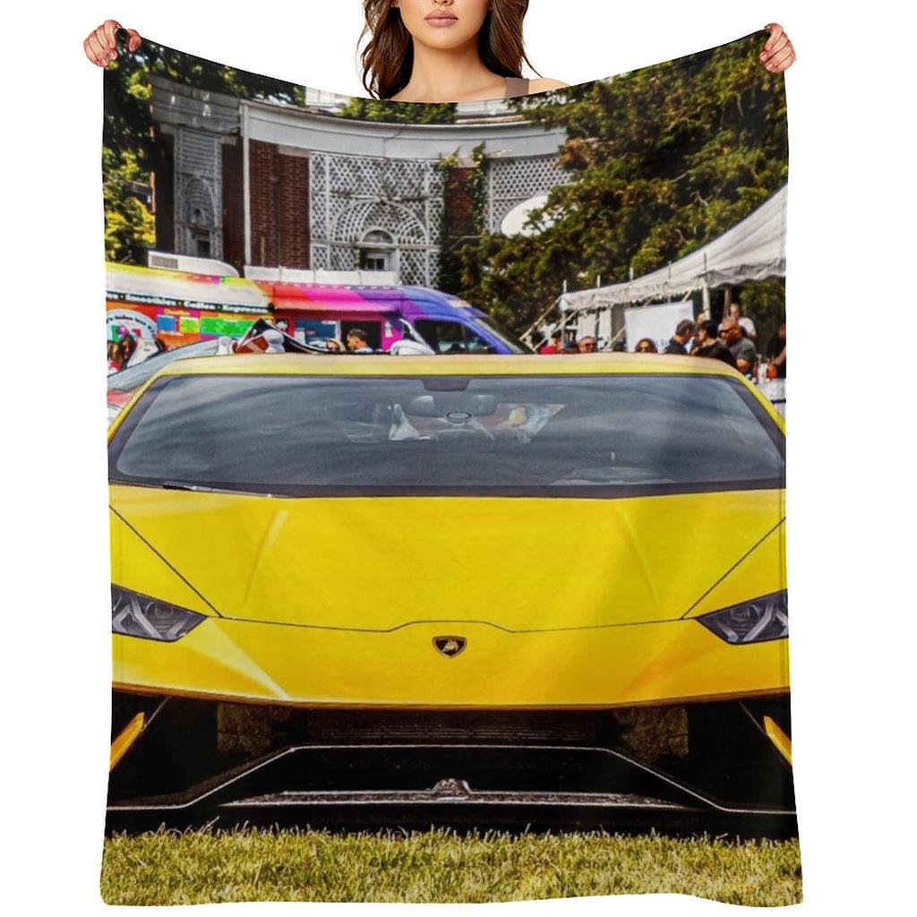 Gelber Huracan Überwurf Strand Weich Groß Pelzig Weichste Decken