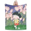 Chibi Maruko Chans Flannel Blanket Winter Warm Soft Throw Blanket for Children Bedroom Graphic Bedspread Sofa Bed Cover
