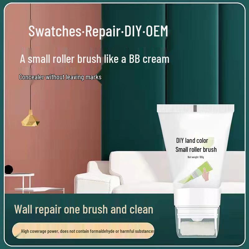 Rychleschnoucí bílá barva na stěny bez zápachu váleček pro interiérovou renovaci a krytí skvrn