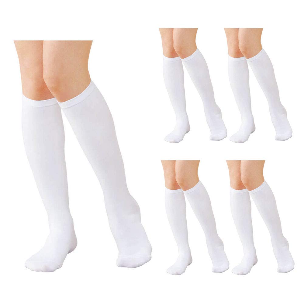 Nursery Compression High Socks for Size White of 9000001A Nurses, Medical, Office, Women, 23-25, (Set 5),