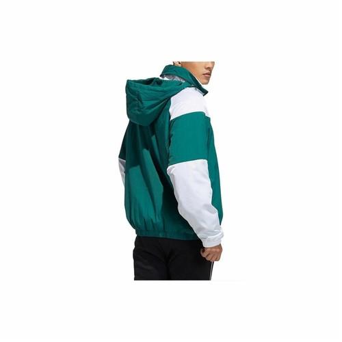 adidas Casual Sports Hooded Retro Jacket for Men, Forest Green