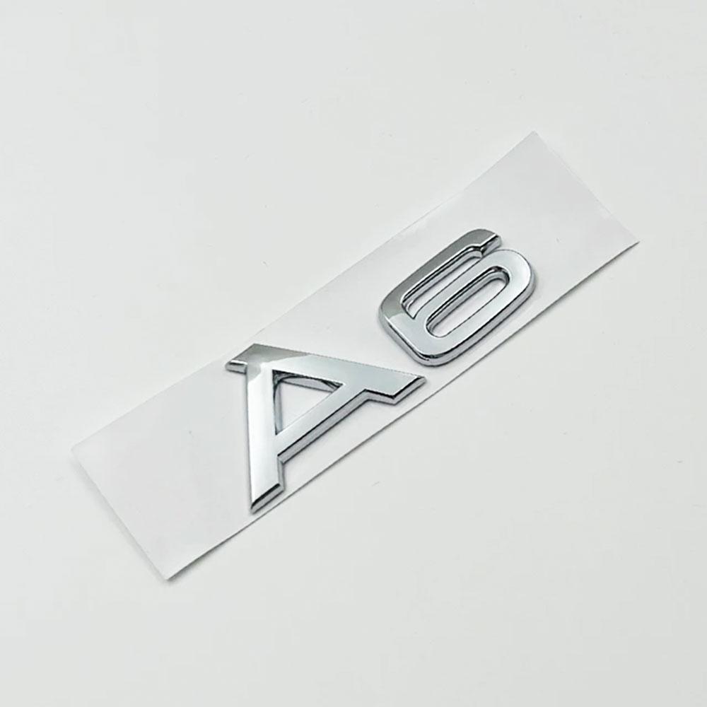 3D ABS Chrome Glossy Black Car Trunk Letters Numbers Emblem For A1 A3 A4 A5 A6 A7 A8 Car Trunk Lid Nameplate Badge Sticker