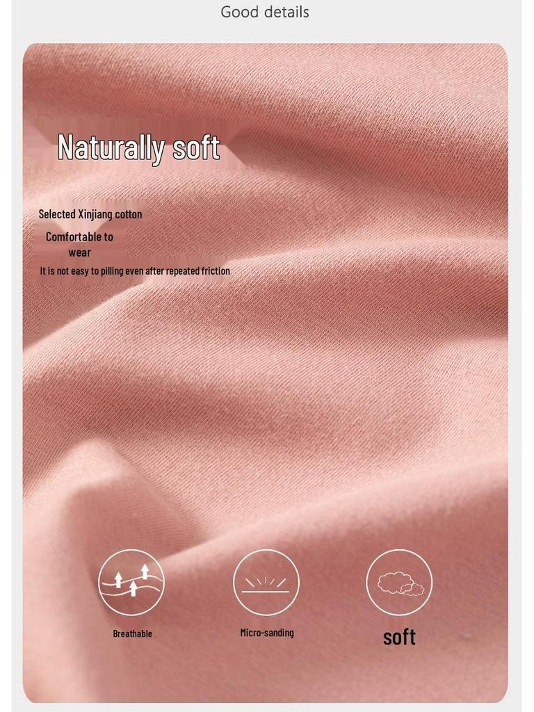 Women's Plus Size Double-Sided Flannel Underwear Set - Pure Cotton, Thick Round Neck Base Layer for Autumn and Winter