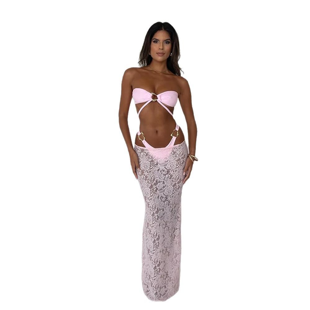 1011 new European and American bikini sexy lace bikini split women's swimsuit swimsuit women's three-piece set