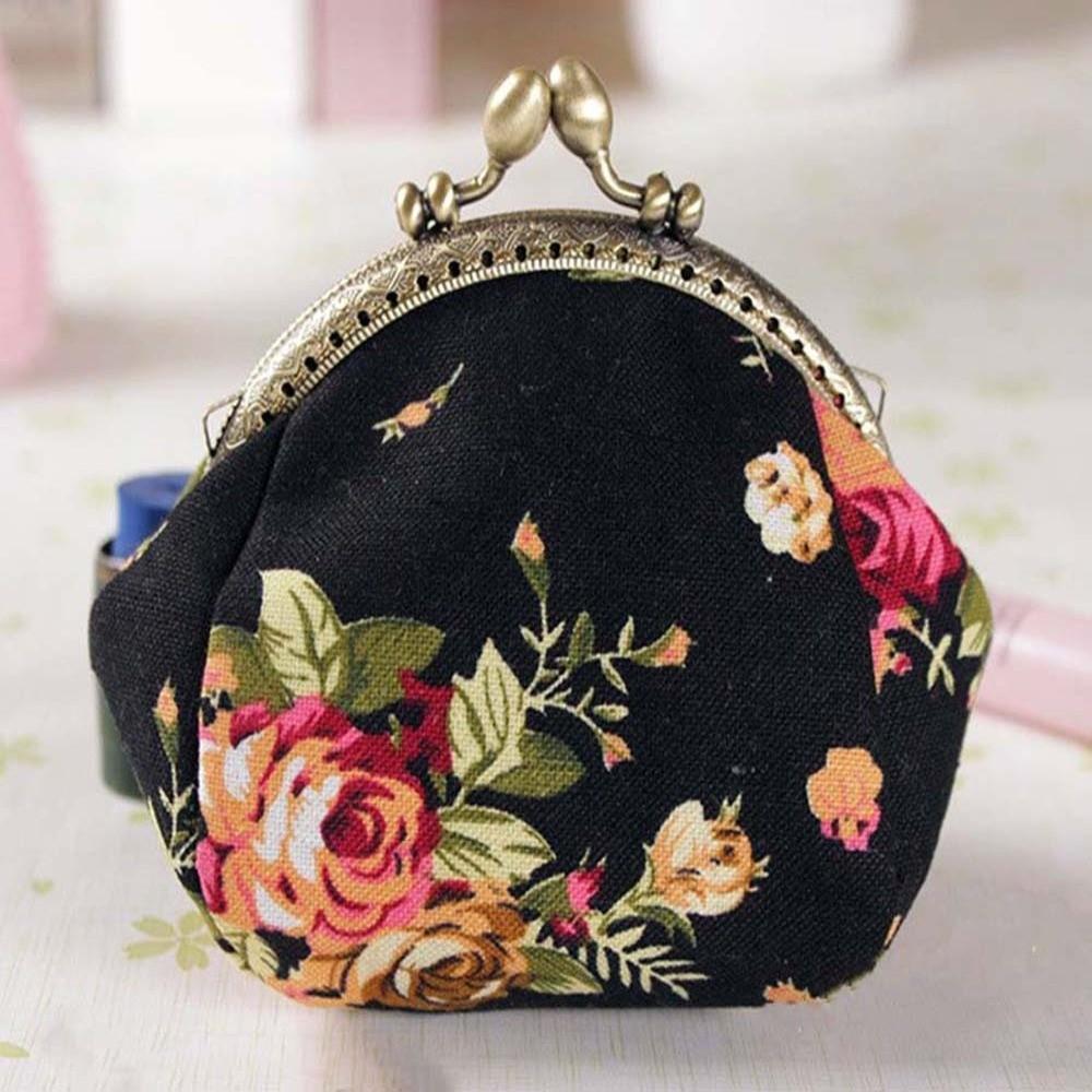 

Items Bag Anti-lost Kiss Lock Coin Purse Polyester Portable Canvas Mini Pouch Thickened Chinese Style Printed Small Pocket Women