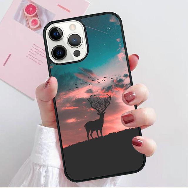 hunting Deer Sunset Coque Shell For iPhone 17 Air 15 16 14 13 12 Pro Max 11 Pro Max Plus Phone Case Cover