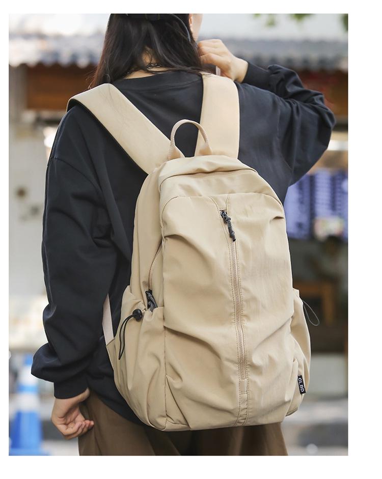 Versatile Japanese-Style Solid Color Backpack for School, Sports, and Travel