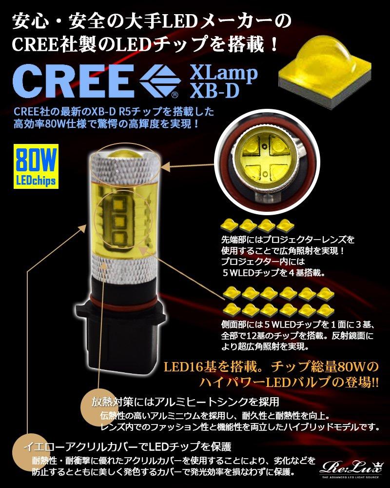 Sparkling Yellow PSX26W Yellow LED Fog Bulbs Set of 2 for Hiace 200 Series 3rd Generation Late Model 4th Generation LED Fog Bulbs Style!