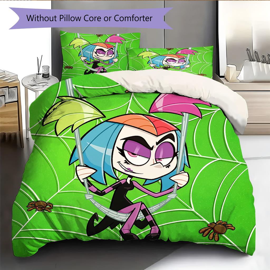 Little Bug Girl  Pattern Bedding Quilt Set  Home Decoration  Gift (1 * duvet cover + 2 * pillowcase  without core)