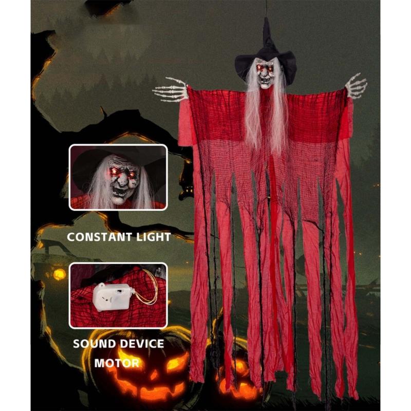 Light Up Witch Dector Halloween Animated Talking and Sound Activated Skeleton Add a Spooky Touch To Your Outdoor Decor