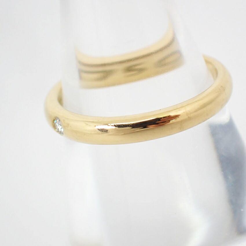 [Pre-owned] TIFFANY 750YG Diamond Band Ring, Size 8.5, J41-7