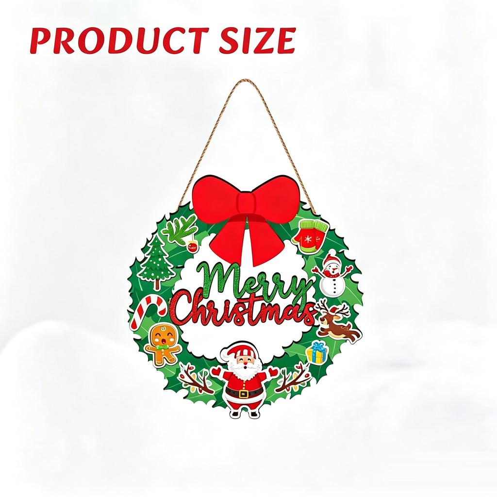 Christmas Gingerbread Man Wooden Door Hanger, Xmas Wall Hanging Sign, Cute Gingerbread Ornament for Home Party Decoration