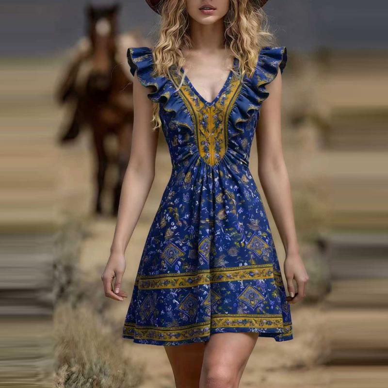2026 Spring/Summer Women s Trendy European & American Printed Dresses Collection XXL