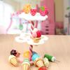 Children's simulation playhouse kitchen strawberry ice cream counter three-layer ice cream ice cream tower Cheche Le wooden toy